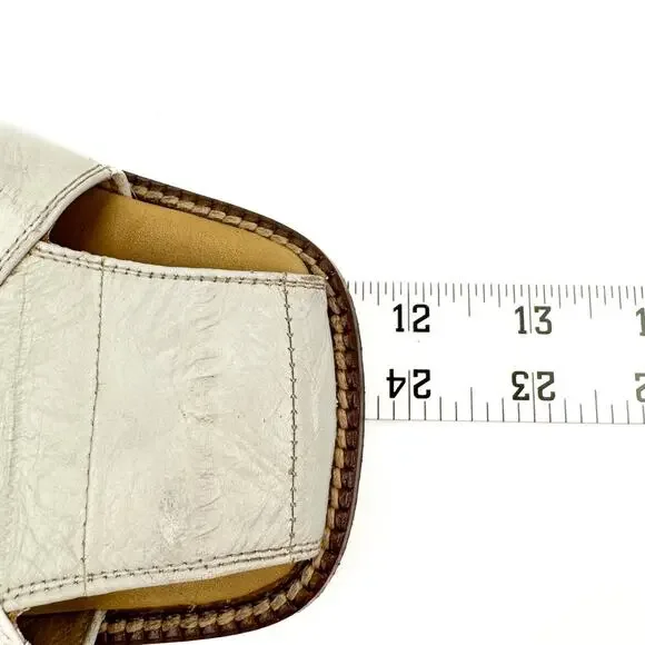 Studio Belvedere‎ White Eel Leather Slingback Sandals 9 Western Hand Made Unique - Picture 10 of 15